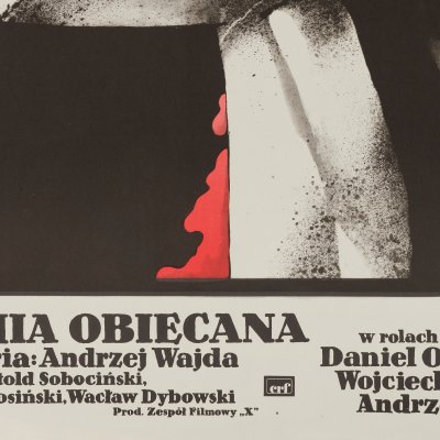 Inscription: promised land, director: Andrzej Wajda, cinematography: Witold Sobociński, Edward Kłosiński, Wacław Dybowski, starring: Daniel Olbrychski, Wojciech Pszoniak, Andrzej Seweryn, prod. "X" Film Team